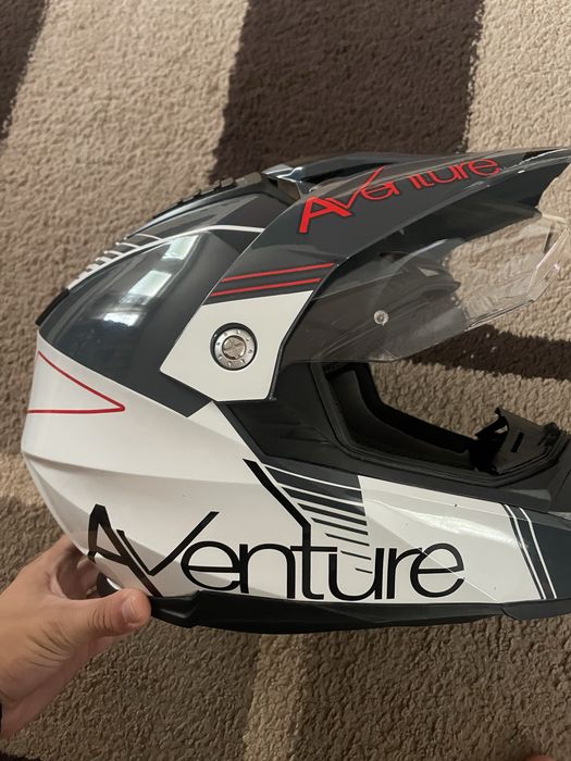 CASCA Aventure MTR SX-1 ALB GRI ROSU(moto,atv)