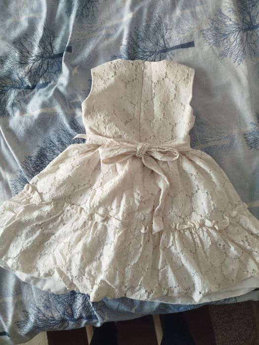 Детска бяла официална рокля