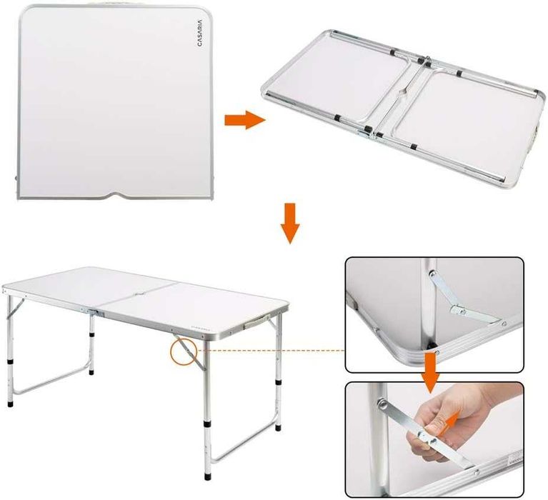 Преносима Алуминиева маса WerkBull с 4 стола,90x70x70 см