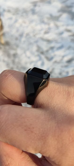 Перстень титан агат