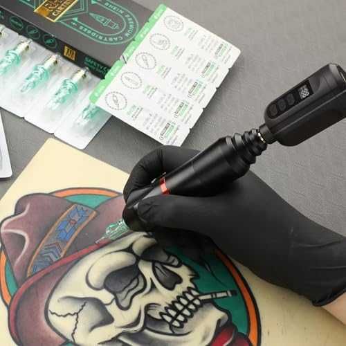 Нова Професионална безжична тату машинка пълен стартиращ сет мастила