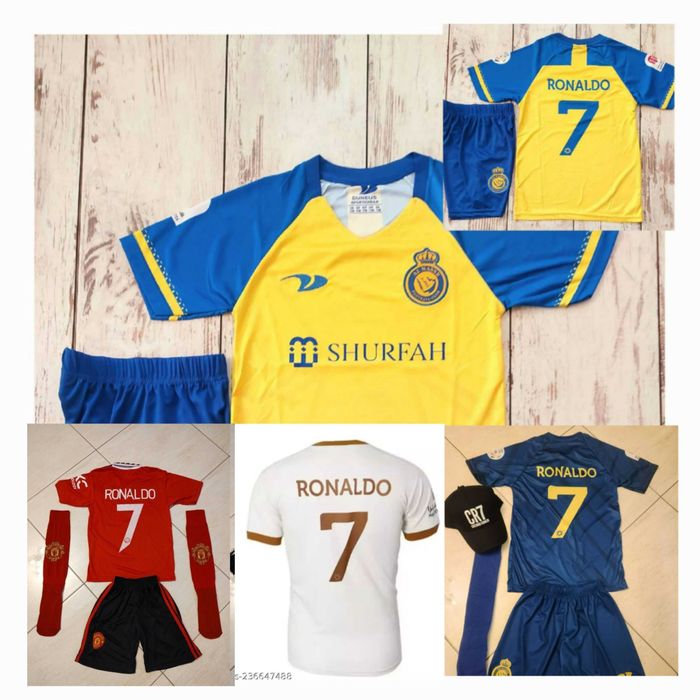 Роналдо 5цвята Екипи Ал насър бял син Жълт, червен Юнайтед, Португалия