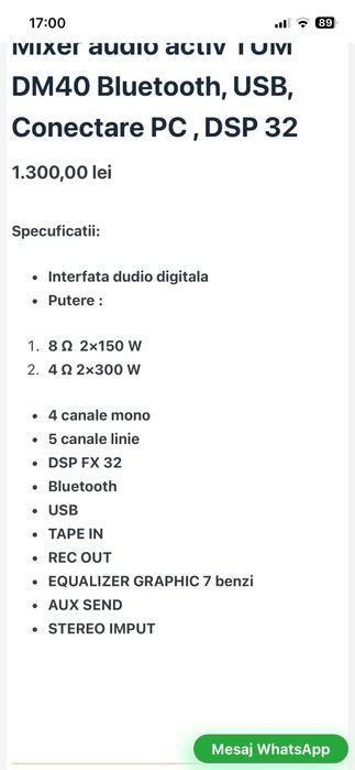 Amplificator,mixer,300w DM40