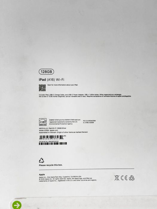 iPad (A16) • 128GB • Wi-Fi • White (Original)