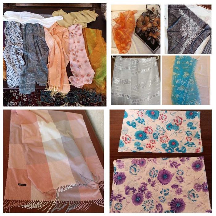 Большие средние и малые платки шарфы накидки по 30 тыс сумов