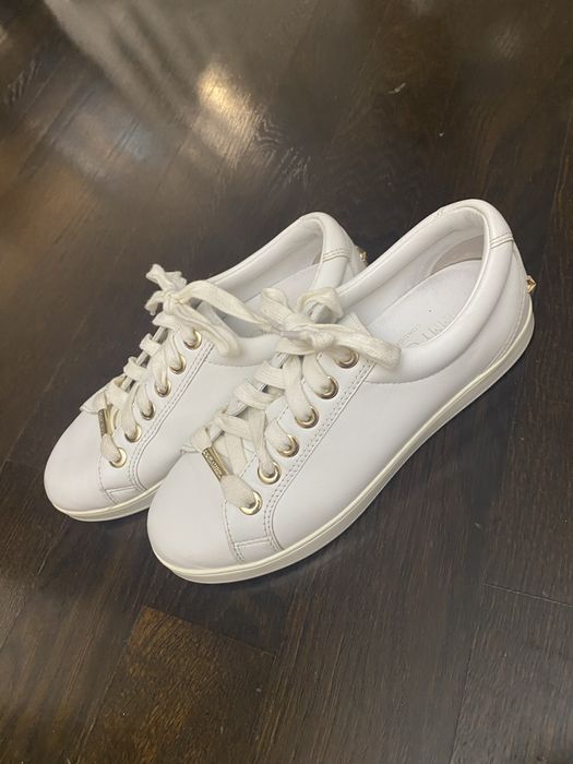 Sneackersi JIMMY CHOO albi din piele 37,5