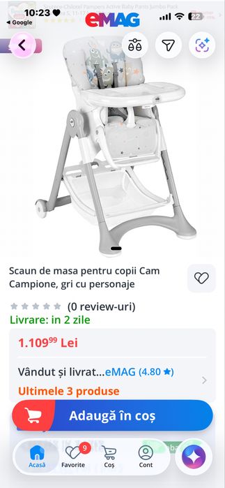 Scaun baby fara urme de uzura