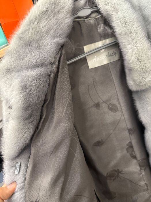 Шуба норка голубая