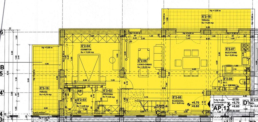 Apartament tip penthouse 4 camere 177 mp
