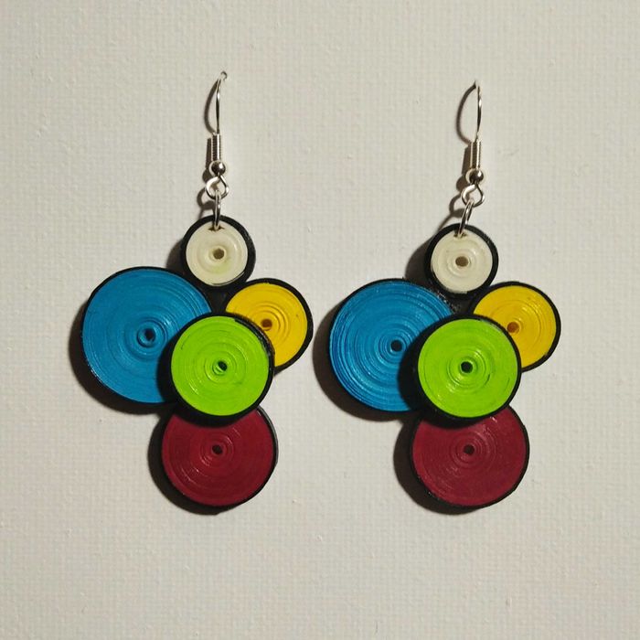 Обици - квилинг техника