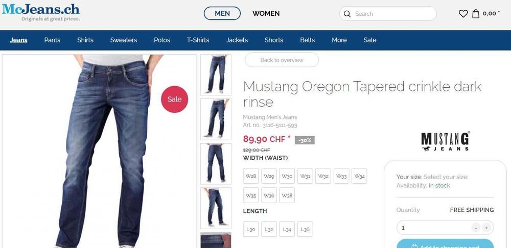 Sale -40% Mustang Jeans-Мъжки дънки + подарък