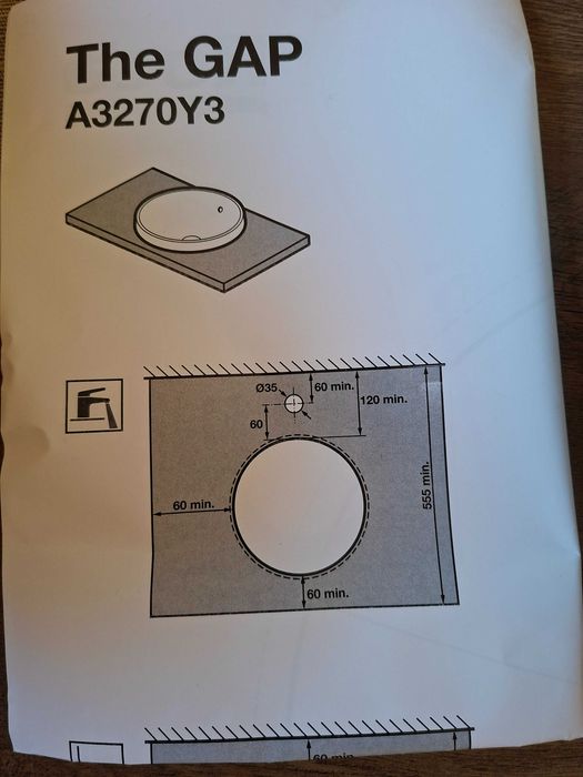 Мивка за баня ROCA The gap за вграждане в плот