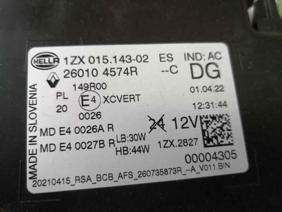 Фар Renault Megane E-Tech FULL LED десен/ Фар Рено Меган Оригинален