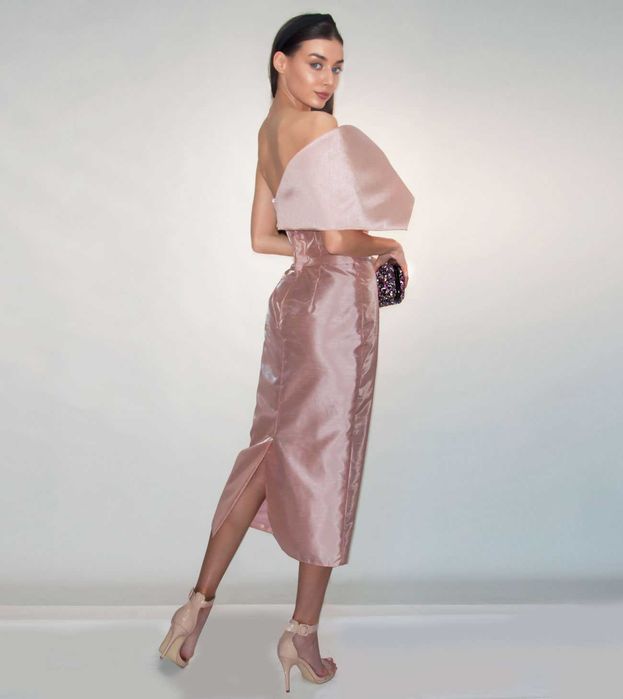 Tiarra бутик Луксозна официална миди рокля тафта