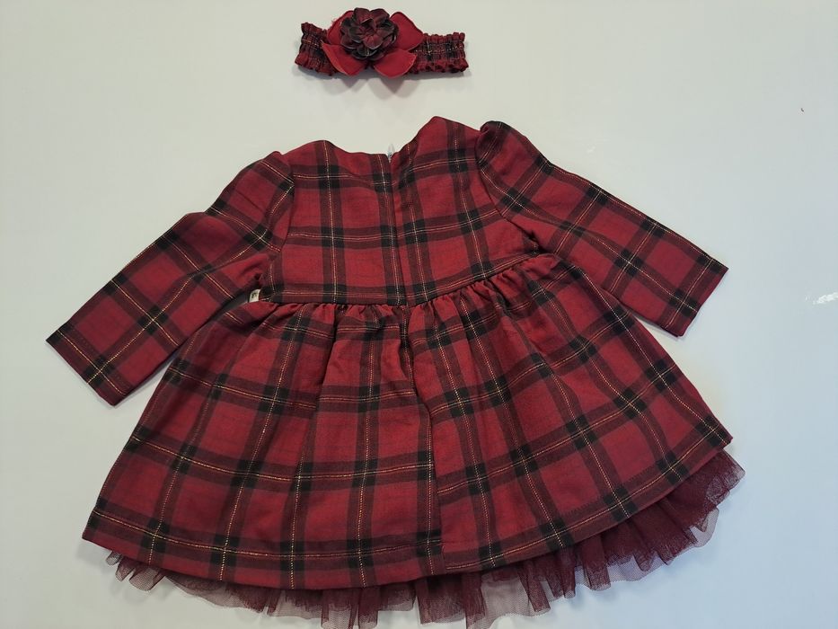 Бебешка коледна рокля с лента за глава