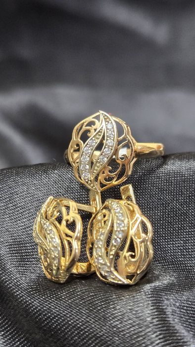 Комплект из красного золота ЖанТаС ломбард Астана