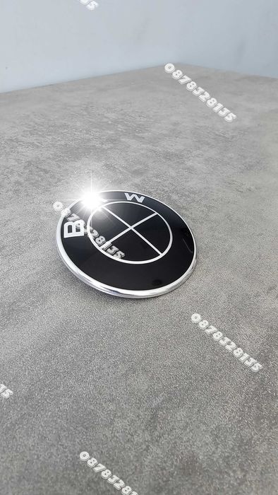 Чисто Черни Емблеми BMW 82мм 78мм 74мм Алуминий ABS Преден Капак Багажник