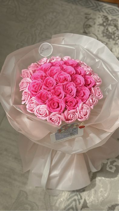 Букет из 35 роз, мыльные розы