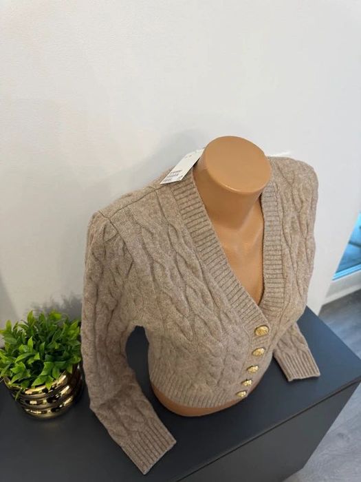 Cardigan crop, bej, femei - H&M - xs
