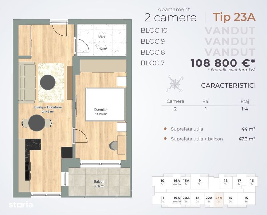 2 Camere - MTM Pipera Lake - Cesiune - Taxare Inversa - Proprietar