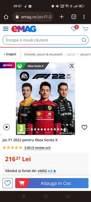 Joc F1 2022 pentru Xbox series X