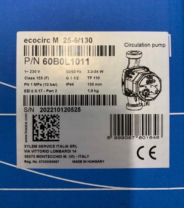 Pompe de recirculare Lowara de 1 tol 25/6