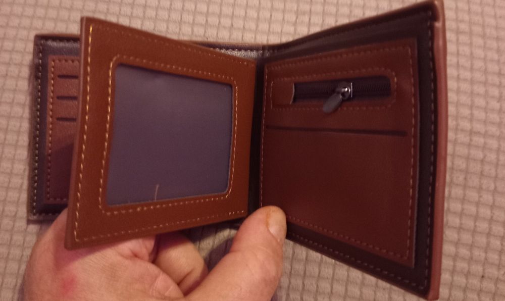 Portofel pielea naturala Antifurt