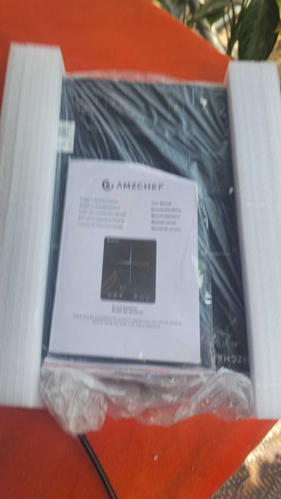 Plita electrica Amzchef, compacta, 2000W, 10 trepte de putere, neagra