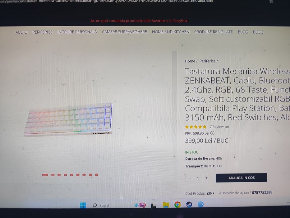 Vand tastature gaming mecanica bluetooh/fir