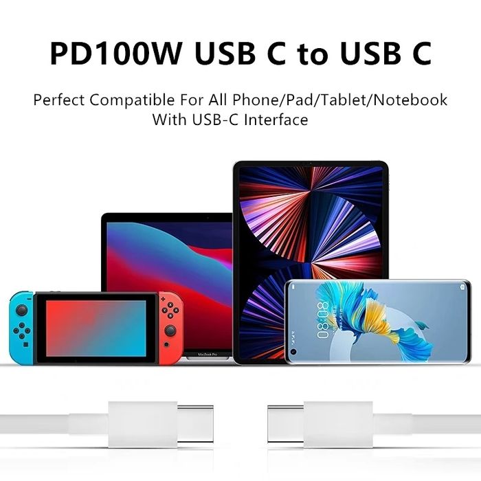 Кабел type C to Type C fast charge 1m,1,5m,2m,3 метра нови ,качествени