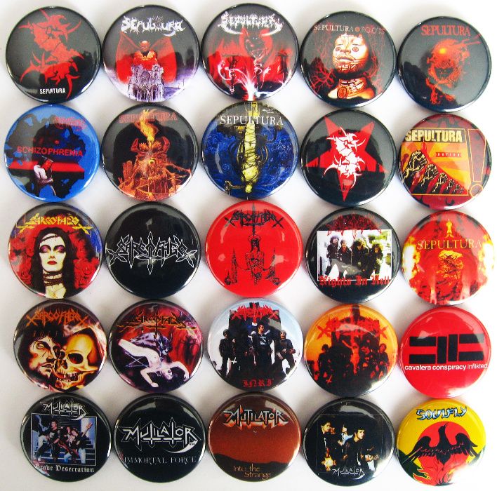 Значки на Sodom, Sepultura, U2, INXS, Madonna, други, 25бр за 25лв