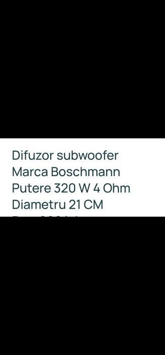 Subwoofer auto și 2 difuzoare de 320w (3 Piese)