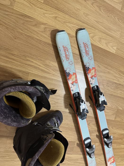 Vanzare Skiuri alpin  Dynastar 140 cm+ legaturi+ clapari Salomon 39