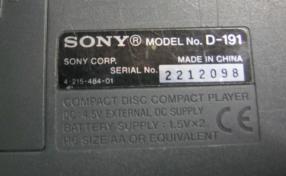 Sony Discman D 191 CD-Player