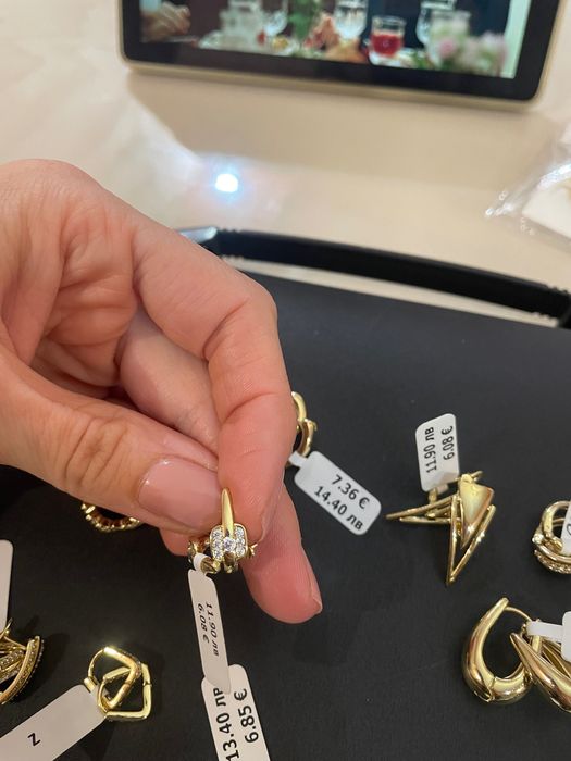 Обеци с 14К златно покритие