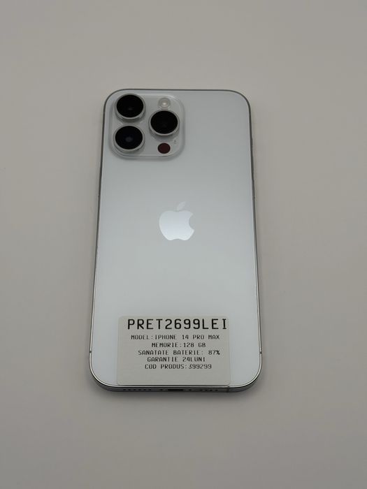 MAGAZIN VINDEM IPHONE: Iphone 14 Pro Max | White | 128 gb |  Garantie  24 luni