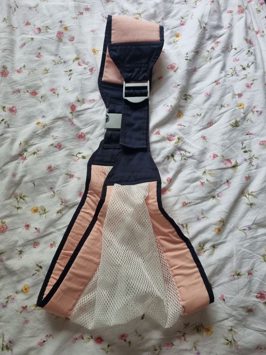 Сумка слинг хлопок белый, коралловый