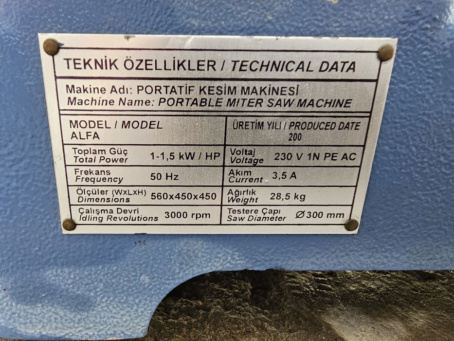 Продаётся пила торцовочная OZCELIK ALFA