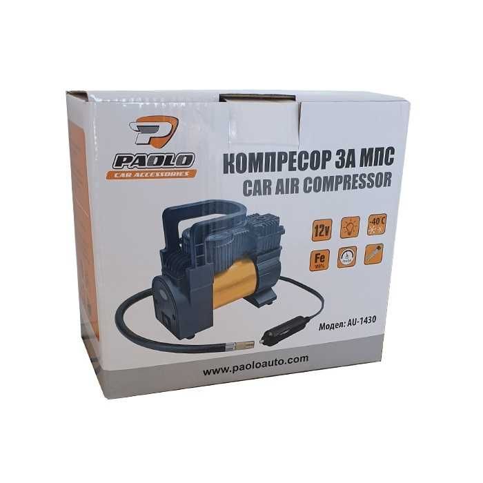 Компресор за помпане метален с манометър 12V -1430