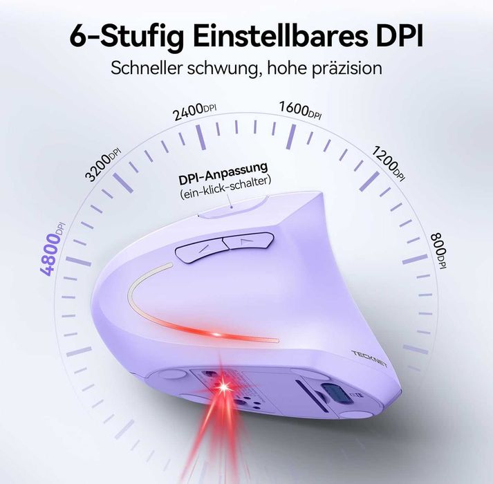 НОВА! Ергономична вертикална безжична мишка TECKNET – Bluetooth + USB