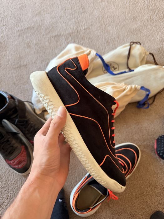 Оригинални маратонки Hermes Trail Sneaker Black Suede Orange