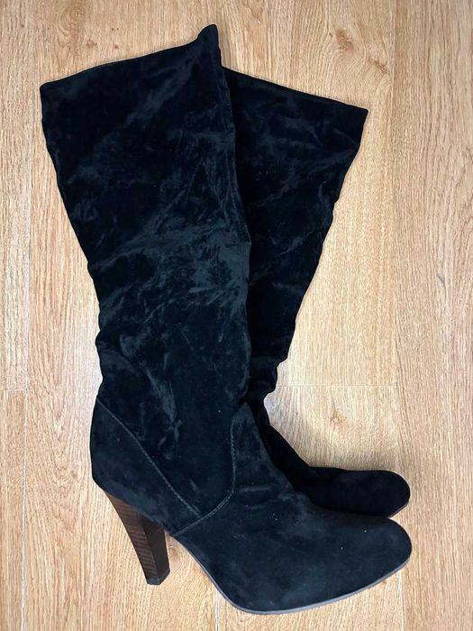 Сапоги высокие демисезонные | Cапоги на каблуке 10см | размер 39-40