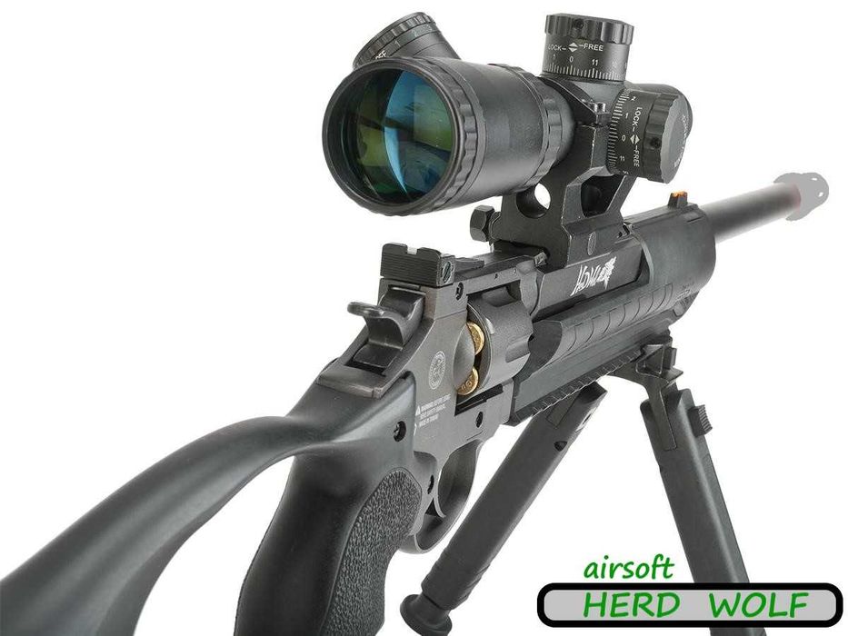 Pusca airsoft HERD WOLF -revolver 4J airsoft- 6 cartuse fara luneta