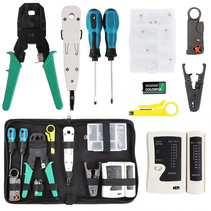 # Набор инструментов для сетевых работ, сетевой тестер, обжим RJ45