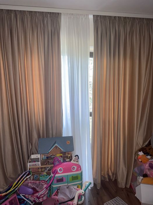 Draperii catifea bej miere 2 buc 300x 265 cm