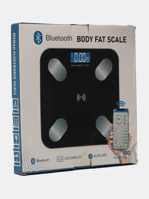 Aqlli elektron pol tarozi, smart, fitnes, Bluetooth, 180 kg+2batareyka