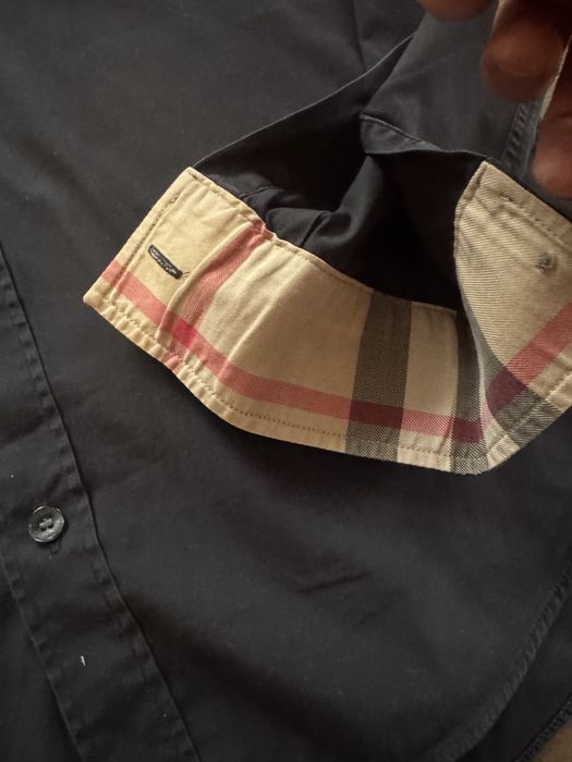 мъжка риза Burberry Brit Shirt Cotton Black Stretch