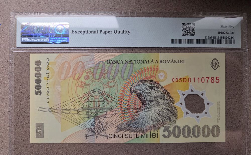 500.000 lei Eghizari PMG 65 rara