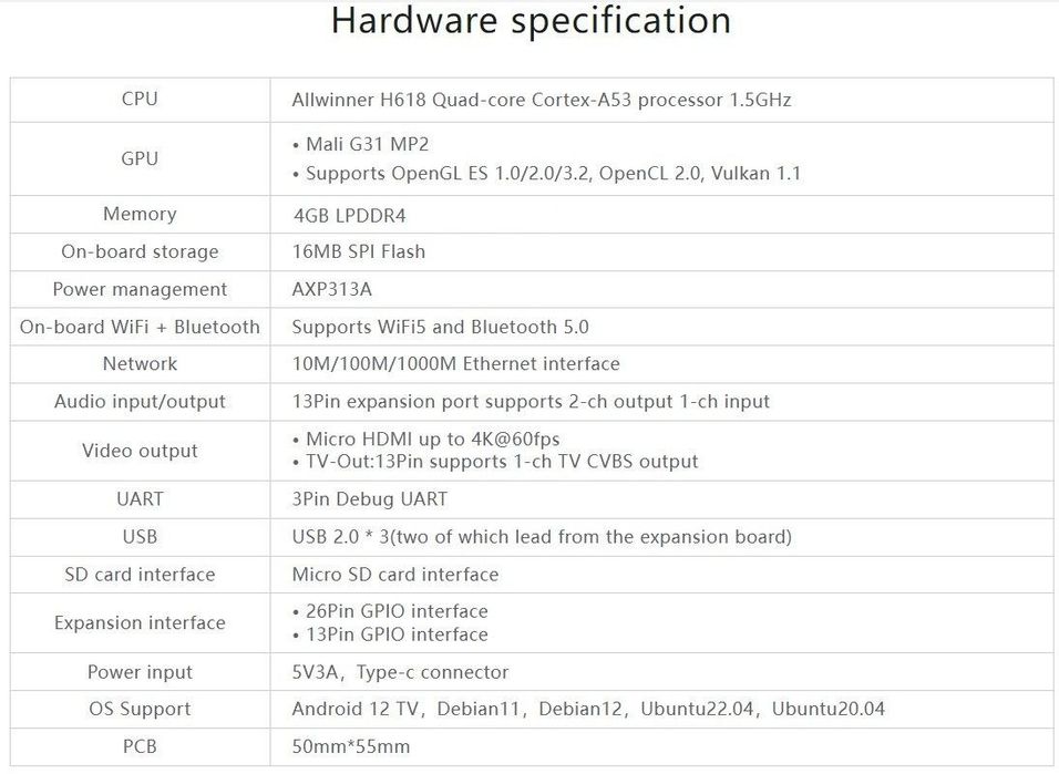 Однопалатный мини компьютер, сервер . Orange pie zero 3