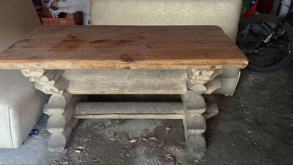 Деревянный стол для бани